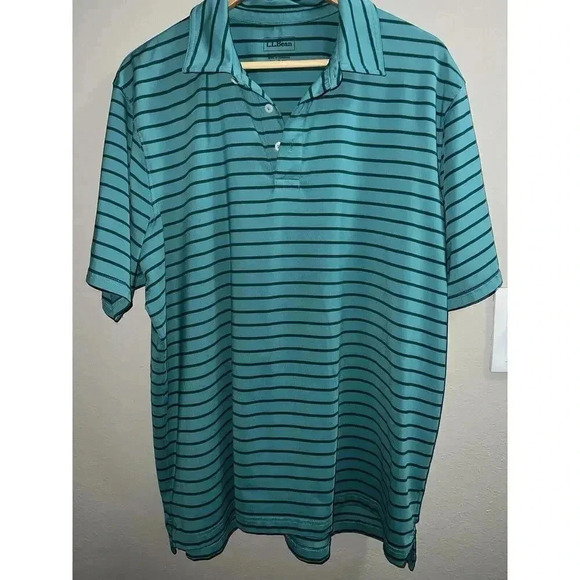 L.L.Bean Men's Stretch Polo Shirt, Slightly Fitted Short-Sleeve Stripe Size XL - Picture 1 of 3